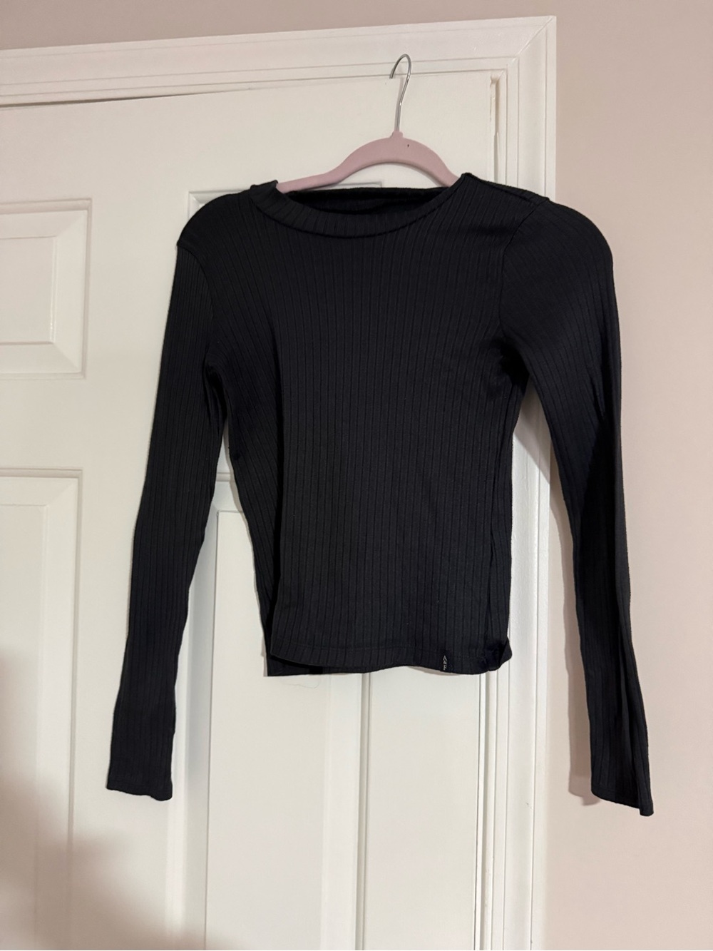 abercrombie kids Black Ribbed Long-Sleeve Tee